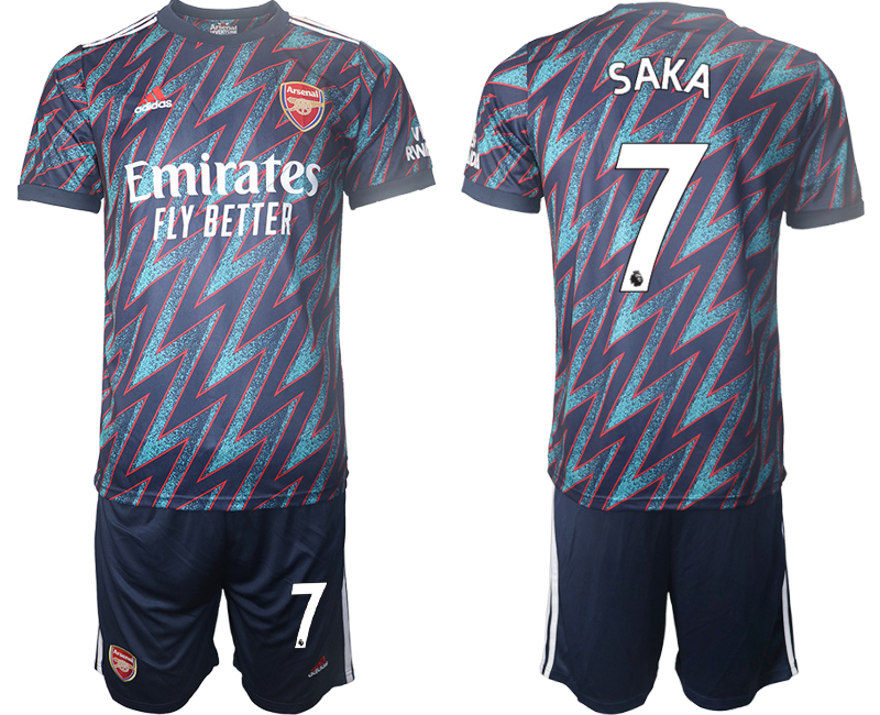 Men 2021-2022 Club Arsenal away blue #7 Soccer Jersey->arsenal jersey->Soccer Club Jersey